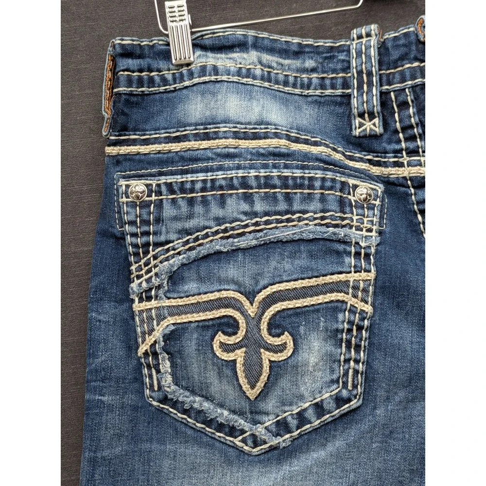 Rock Revival Ayden Slim Boot Jeans Men's Size 38 Embroidered Stretch 27
